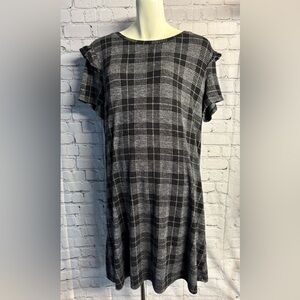 Women’s Large Maurice’s Black and Gray Plaid Dress